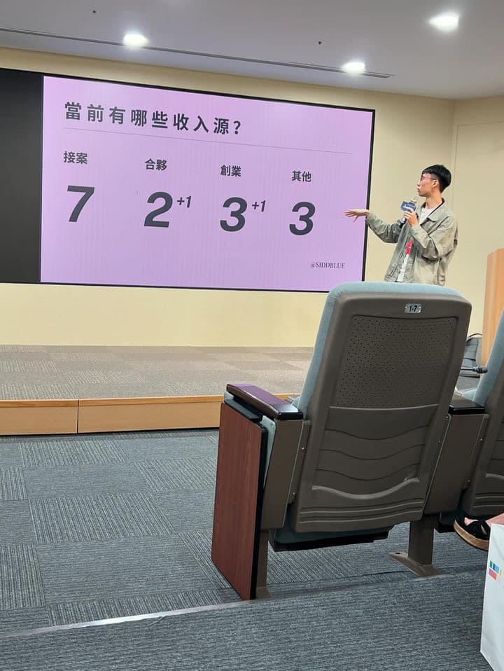 演講投影片：當前有哪些收入源？接案 7、合夥 2⁺¹、創業 3⁺¹